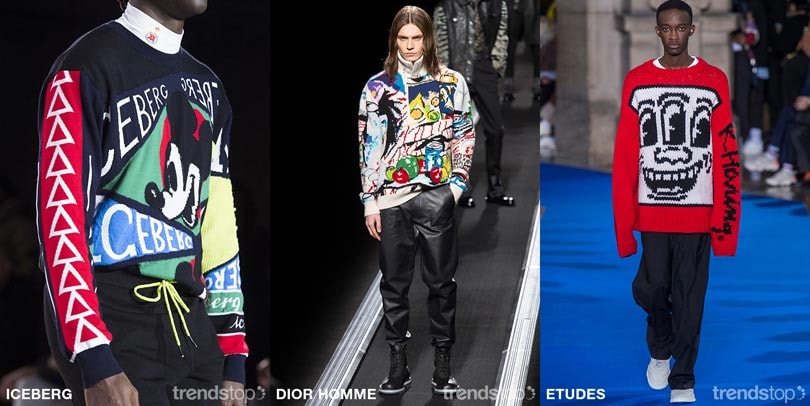 Schlüssel-Grafikrichtungen der Menswear Catwalks Herbst/Winter 2019-20 Schlüssel-Grafikrichtungen der Menswear Catwalks Herbst/Winter 2019-20