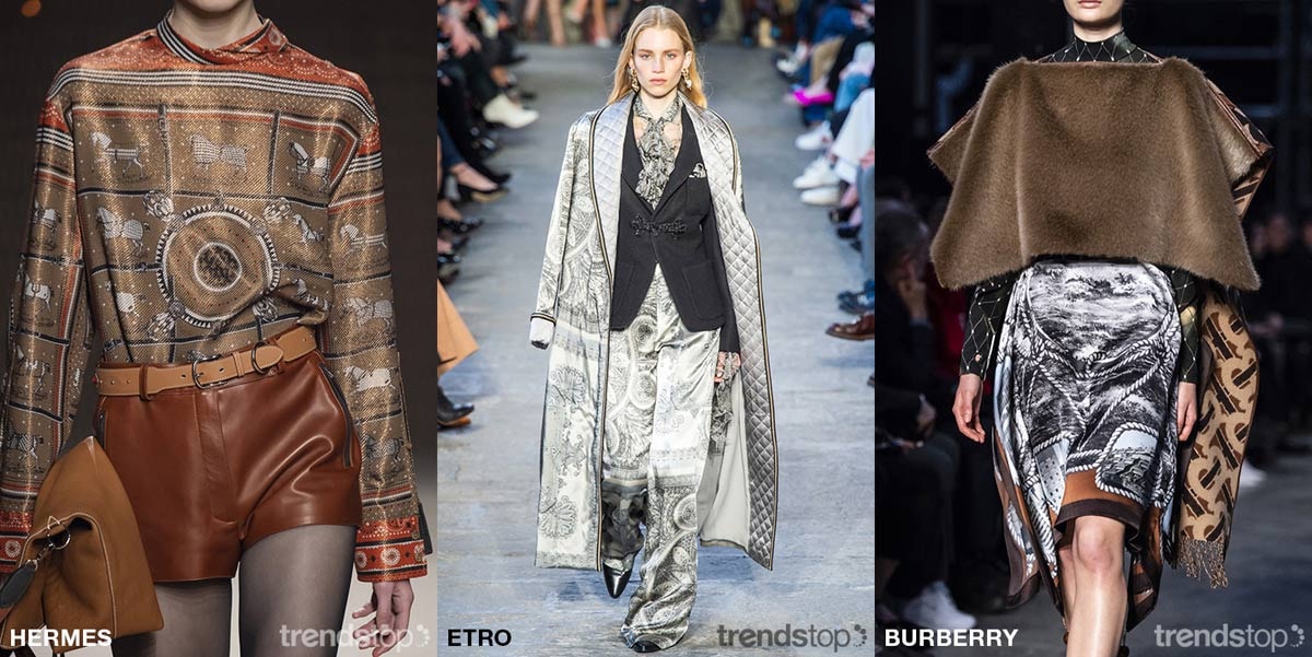 Schlüssel-Catwalk-Printrichtungen der Damenmode Herbst/Winter 2019-20 Schlüssel-Catwalk-Printrichtungen der Damenmode Herbst/Winter 2019-20